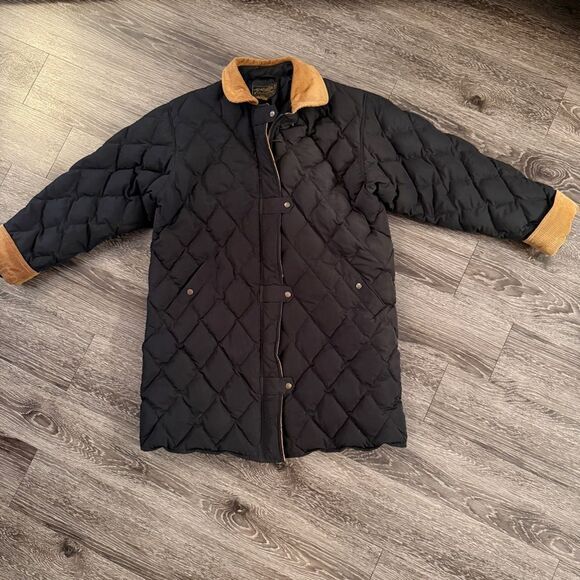 Eddie Bauer Vintage Quilted Goose Down Corduroy Chore Jacket - Picture 1 of 10